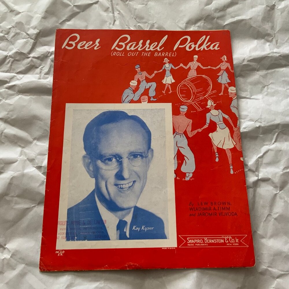 VINTAGE SHEET MUSIC - BEER BARREL POLKA KAY KYSER 1934 ROLL OUT THE BARREL